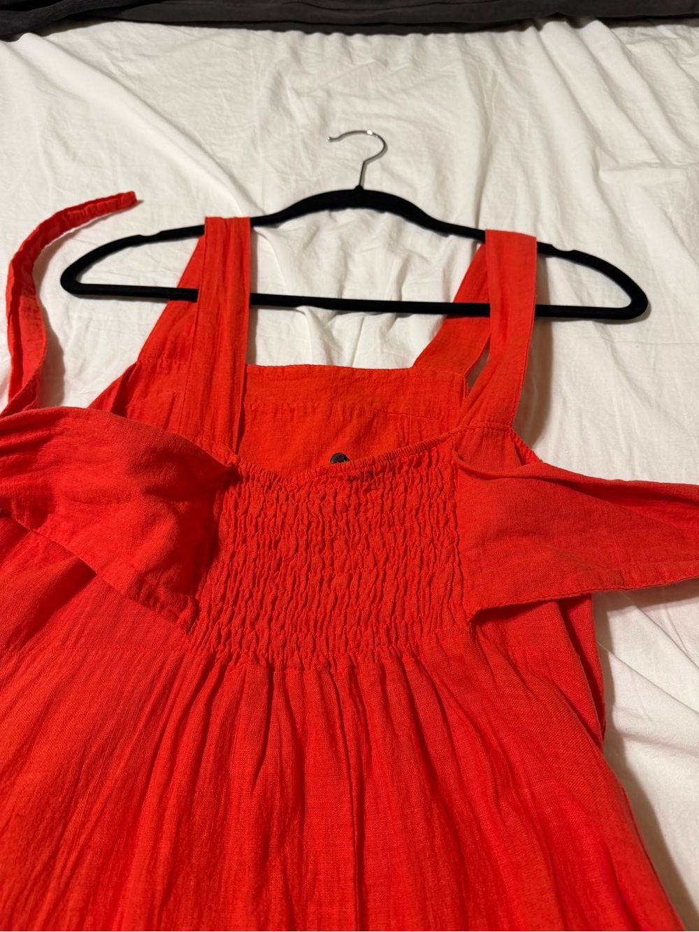 Sunset Red Square-Neck Maxi Dress with Wide Straps - Picture 5 of 6